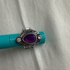 Paparazzi Elegant Silver and Purple Women's Stretchy Ring